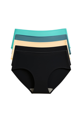 Seamless Bonded Hipster Panty - Turquoise, Lily, Black, Beige & Black